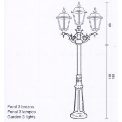 Farola Toledo 3 cabezas