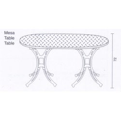 Mesa modelo Modernista ovalada