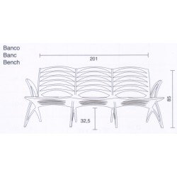 Banco modelo Paloma 3/p