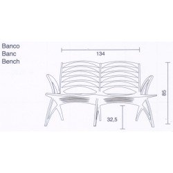 Banco modelo Paloma 2/p